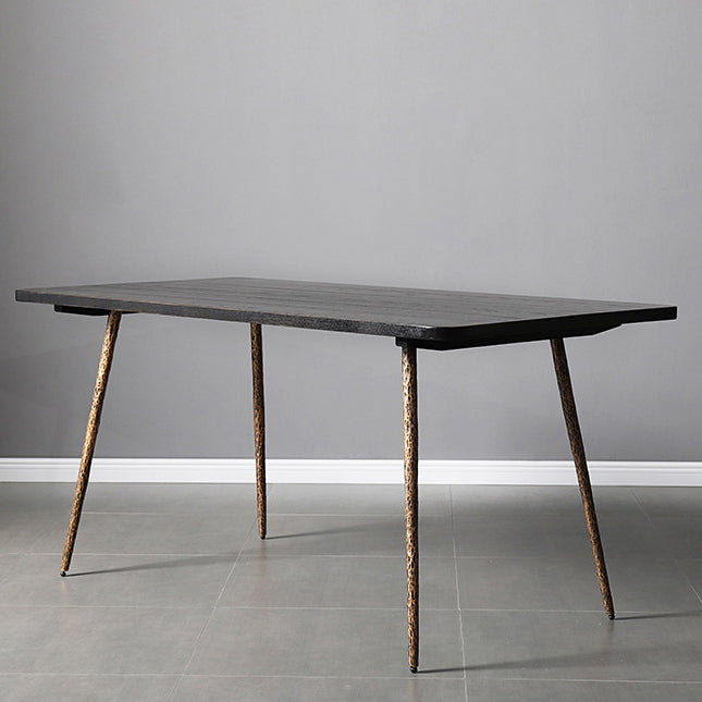 Rectangle Home Kitchen Table Tripod Base Solid Wood Top Dining Table