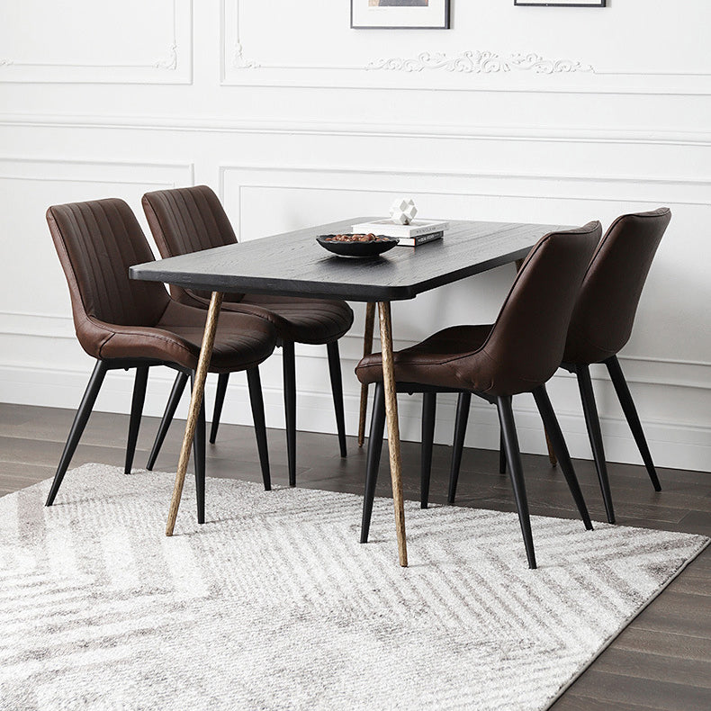 Rectangle Home Kitchen Table Tripod Base Solid Wood Top Dining Table