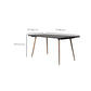 Rectangle Home Kitchen Table Tripod Base Solid Wood Top Dining Table