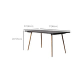 Rectangle Home Kitchen Table Tripod Base Solid Wood Top Dining Table