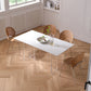 Industrial Dining Room Table Rectangle Stone Dinette Table in White 63"L x 31.5"W x 29.5"H Without Chairs Clearhalo 'Dining Tables & Seating' 'Dining Tables' 'dining_table' 'furn' 'furn_dining_table' 'Furniture' 'Kitchen & Dining Furniture' 6769809