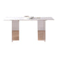 Industrial Dining Room Table Rectangle Stone Dinette Table in White Clearhalo 'Dining Tables & Seating' 'Dining Tables' 'dining_table' 'furn' 'furn_dining_table' 'Furniture' 'Kitchen & Dining Furniture' 6769813