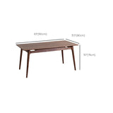 Contemporary Walnut Rectangle Dining Table Dining Room Kitchen Table