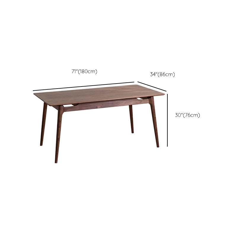 Contemporary Walnut Rectangle Dining Table Dining Room Kitchen Table