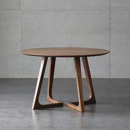 Contemporain 1/2/4 Pièces meubles Round en bois massif en bois ensemble en marron