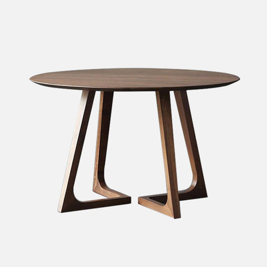 Contemporary 1/2/4 Pieces Furniture Round Solid Wood Dining Set in Brown