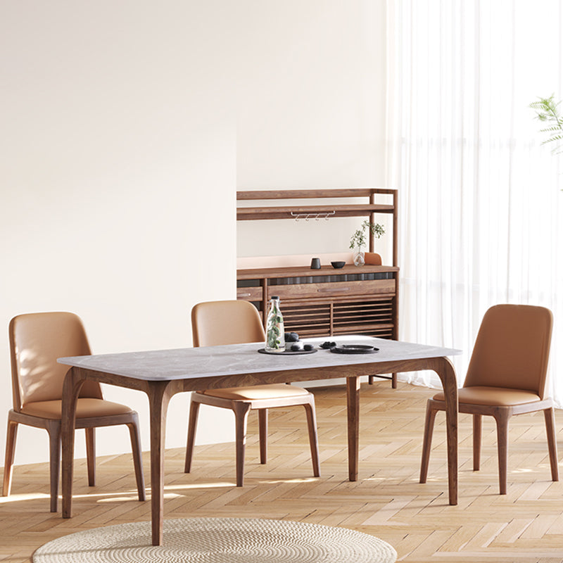 Contemporary Style 1/2/3/4 Pieces Dining Chairs Set Rectangle Stone Furniture in White