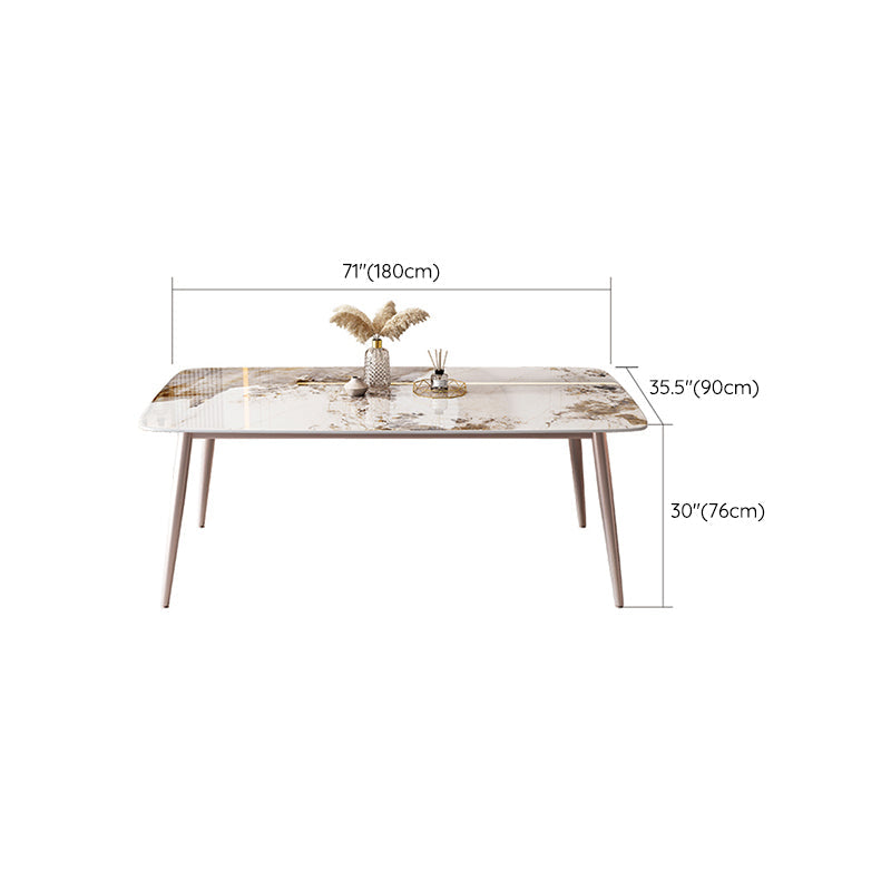 Noordse 1/2/5/7 stukken meubels rechthoekige stenen eettafel in wit gezet