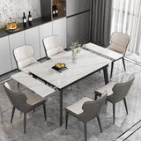 Contemporáneo 1/4/5/7 piezas sillas de comedor muebles de rectángulo de piedra en blanco