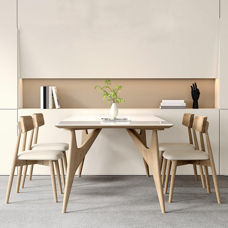 Modern 1/2/5/7 Pieces Dining Chairs Set Stone Rectangle Furniture in White Clearhalo 'Dining Room Sets' 'Dining Tables & Seating' 'dining_room_set' 'furn' 'furn_dining_room_set' 'Furniture' 'Kitchen & Dining Furniture' 6769946
