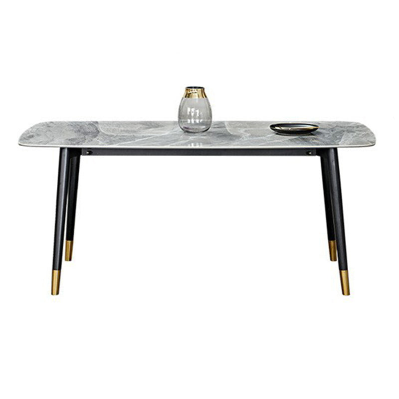 Noordse 1/4/5/7 stukken meubels rechthoekige stenen eettafel ingesteld in grijs