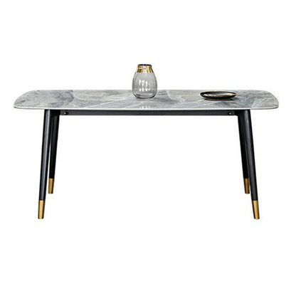 Noordse 1/4/5/7 stukken meubels rechthoekige stenen eettafel ingesteld in grijs