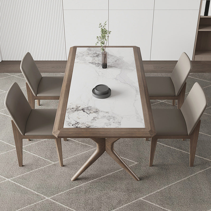 Contemporary Style 1/2/3/5/7 Pieces Dining Chairs Set Rectangle Stone Furniture in White