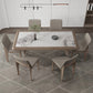 Contemporary Style 1/2/3/5/7 Pieces Dining Chairs Set Rectangle Stone Furniture in White