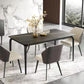 Contemporary Style 1/2/7 Pieces Dining Chairs Set Rectangle Stone Furniture in Black