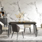 Contemporary Style 1/2/7 Pieces Dining Chairs Set Rectangle Stone Furniture in Black