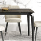 Contemporary Style 1/2/7 Pieces Dining Chairs Set Rectangle Stone Furniture in Black