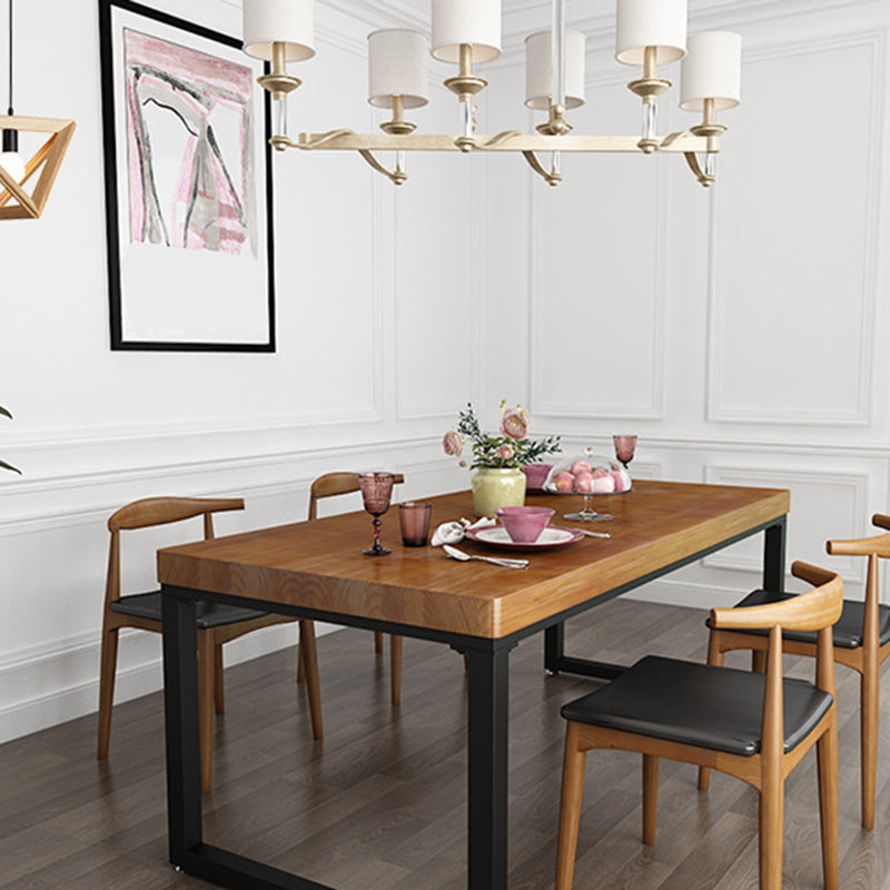 Industrielle 1/2/5 Stück Möbel Massivholz Rechteck Esszimmer Set in Braun