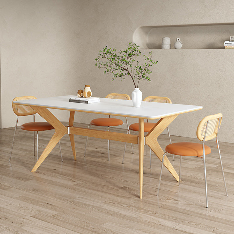 Contemporary 1/2/5/7 Pieces Dining Chairs Set Rectangle Stone Furniture in White Clearhalo 'Dining Room Sets' 'Dining Tables & Seating' 'dining_room_set' 'furn' 'furn_dining_room_set' 'Furniture' 'Kitchen & Dining Furniture' 6770034
