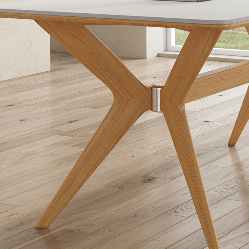 Contemporary 1/2/5/7 Pieces Dining Chairs Set Rectangle Stone Furniture in White Clearhalo 'Dining Room Sets' 'Dining Tables & Seating' 'dining_room_set' 'furn' 'furn_dining_room_set' 'Furniture' 'Kitchen & Dining Furniture' 6770039