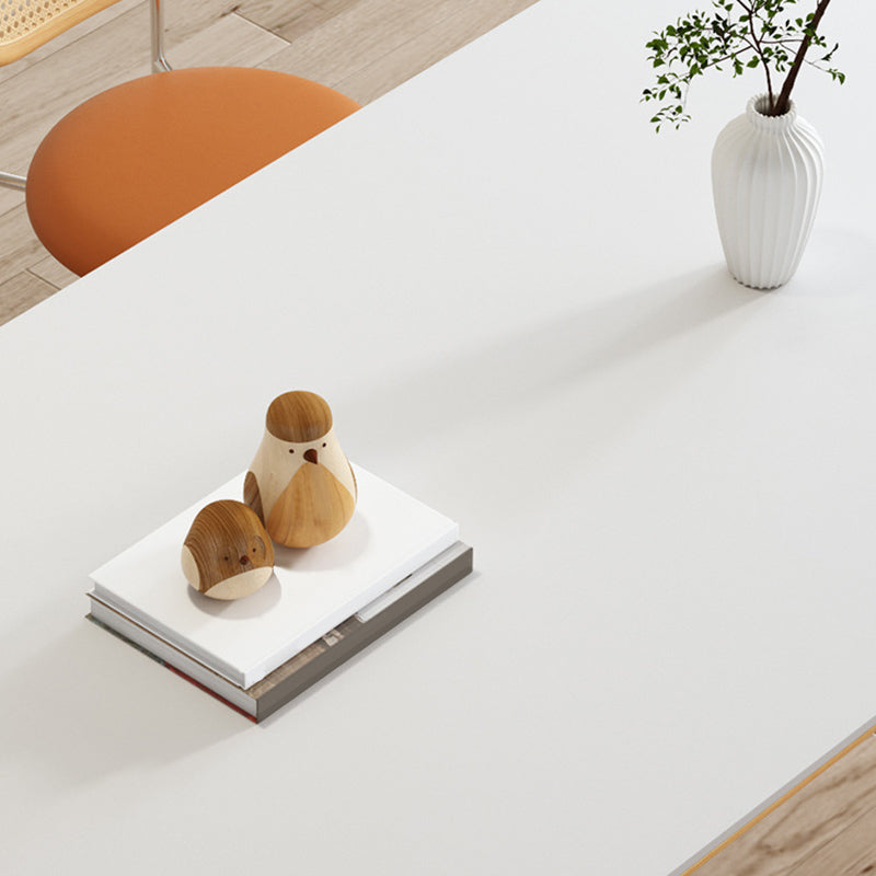 Contemporary 1/2/5/7 Pieces Dining Chairs Set Rectangle Stone Furniture in White Clearhalo 'Dining Room Sets' 'Dining Tables & Seating' 'dining_room_set' 'furn' 'furn_dining_room_set' 'Furniture' 'Kitchen & Dining Furniture' 6770040