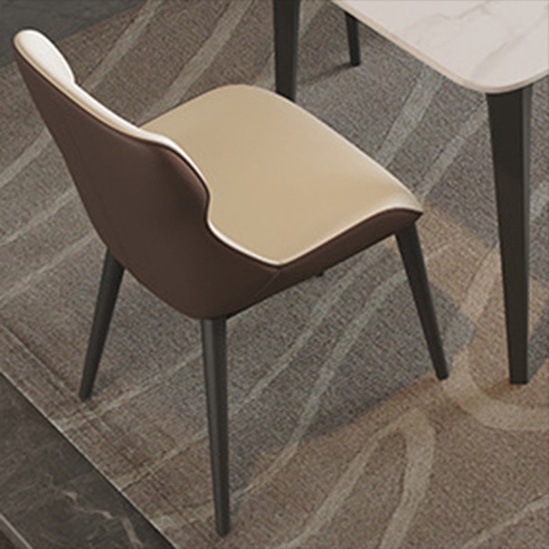 Estilo contemporáneo 1/4/5/9 Piezas Sillas de comedor Muebles de piedra rectangulares en blanco