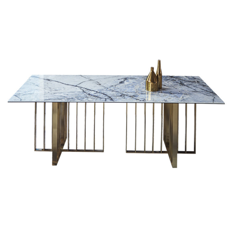 Style nordique 1/2/5/7 Pieces Chaises de restauration Ensemble de meubles en pierre rectangulaire en gris