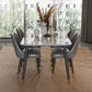 Nordic 1/5/7 Pieces Furniture Rectangle Stone Dining Table Set in Gray