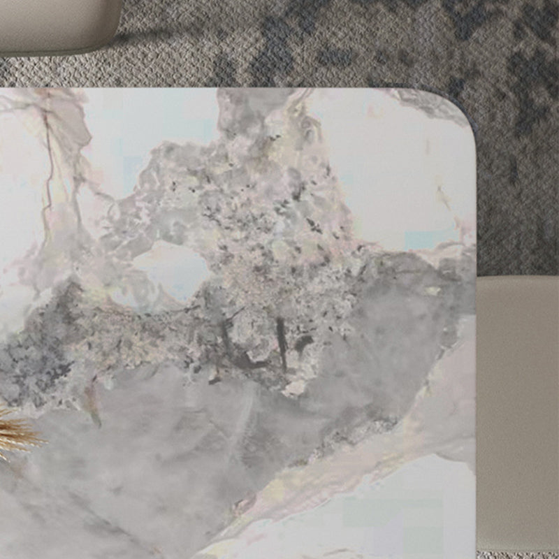 Contemporary Style 1/4/5/7/8 Pieces Dining Chairs Set Rectangle Stone Furniture in White Clearhalo 'Dining Room Sets' 'Dining Tables & Seating' 'dining_room_set' 'furn' 'furn_dining_room_set' 'Furniture' 'Kitchen & Dining Furniture' 6770220