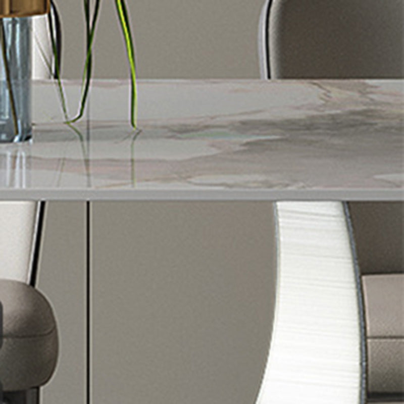 Contemporary Style 1/4/5/7/8 Pieces Dining Chairs Set Rectangle Stone Furniture in White Clearhalo 'Dining Room Sets' 'Dining Tables & Seating' 'dining_room_set' 'furn' 'furn_dining_room_set' 'Furniture' 'Kitchen & Dining Furniture' 6770221