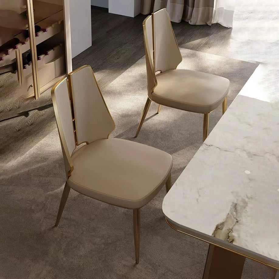 Glam Style Side Chair Metal Open Back Dining Room Chair for Indoor Clearhalo 'Dining Chairs' 'Dining Tables & Seating' 'dining_chair' 'furn' 'furn_dining_chair' 'Furniture' 'Kitchen & Dining Furniture' 6770285