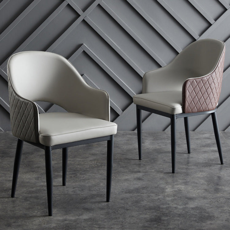 Chaises de salle à manger en faux cuir ouvert