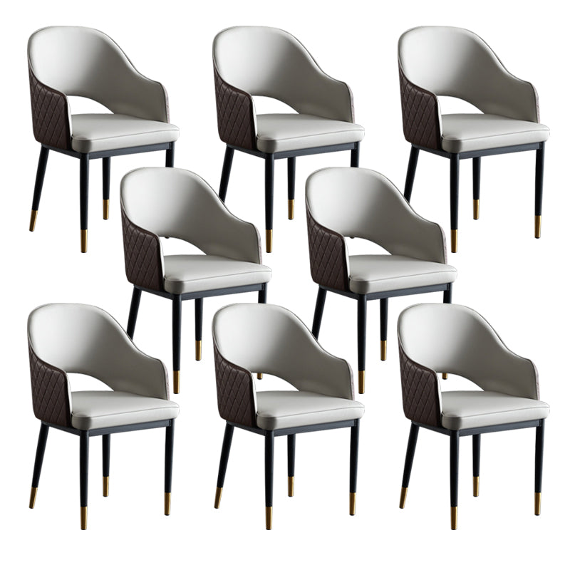 Chaises de salle à manger en faux cuir ouvert