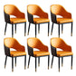 Sillas de comedor de cuero de falso silla lateral de comedor abierto para el hogar