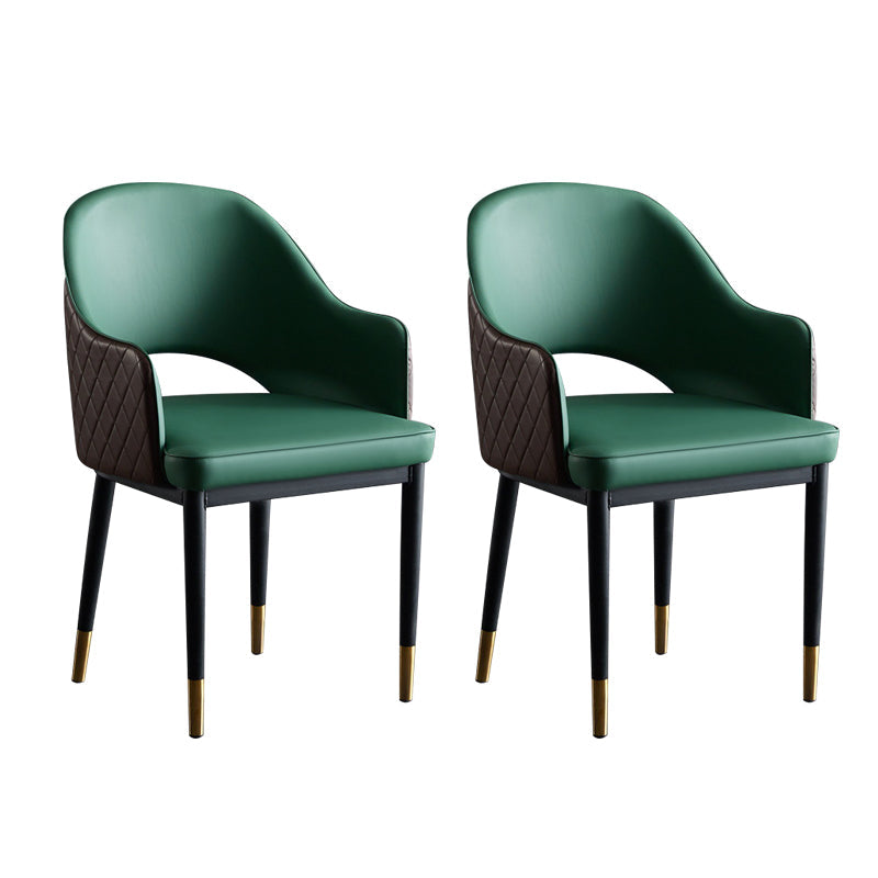 Chaises de salle à manger en faux cuir ouvert