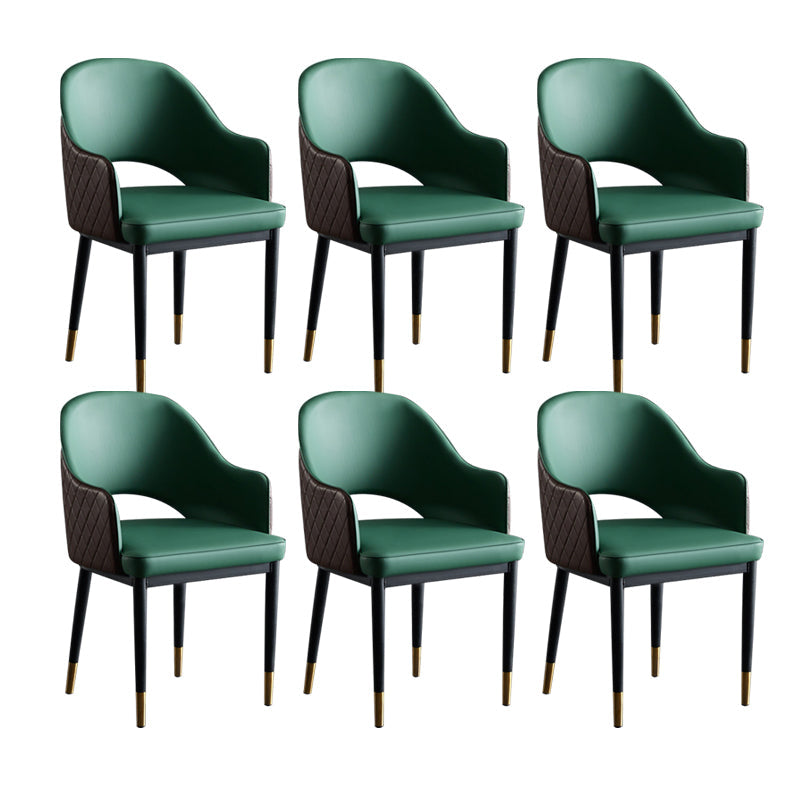 Chaises de salle à manger en faux cuir ouvert