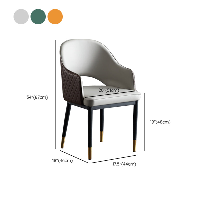 Chaises de salle à manger en faux cuir ouvert