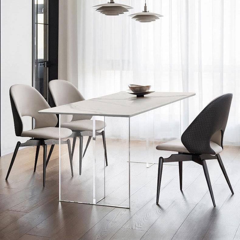 Upholstered Armless Dining Chairs Open Back Dining Side Chair