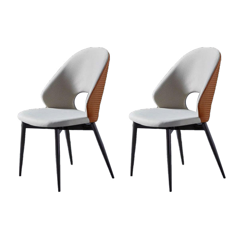 Upholstered Armless Dining Chairs Open Back Dining Side Chair