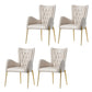 Upholstered Dining Arm Chair High Back Dining Chair with Gold Legs