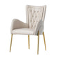 Upholstered Dining Arm Chair High Back Dining Chair with Gold Legs