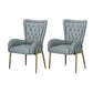Upholstered Dining Arm Chair High Back Dining Chair with Gold Legs