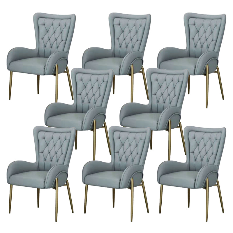 金色の足のある布張りのダイニングアームチェアハイバックダイニングチェア