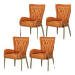 Upholstered Dining Arm Chair High Back Dining Chair with Gold Legs