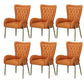 Upholstered Dining Arm Chair High Back Dining Chair with Gold Legs