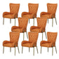 Upholstered Dining Arm Chair High Back Dining Chair with Gold Legs
