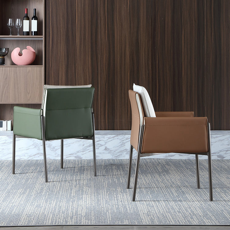 Sedia a braccio contemporanea in metallo sedia sala da pranzo solido sterzo per interno