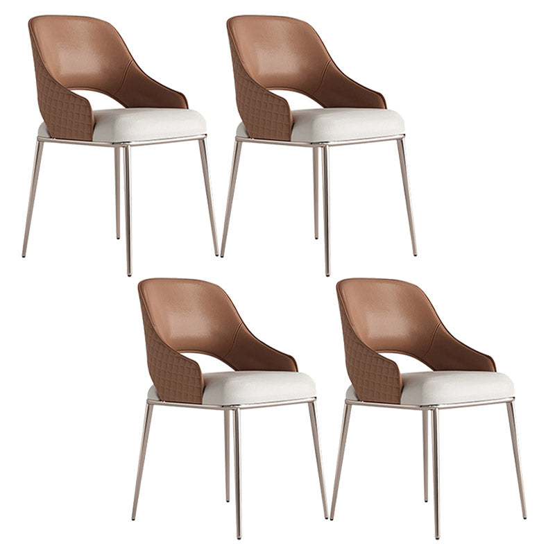 Silla de brazo contemporáneo metal silla de comedor abierta para el hogar para el hogar