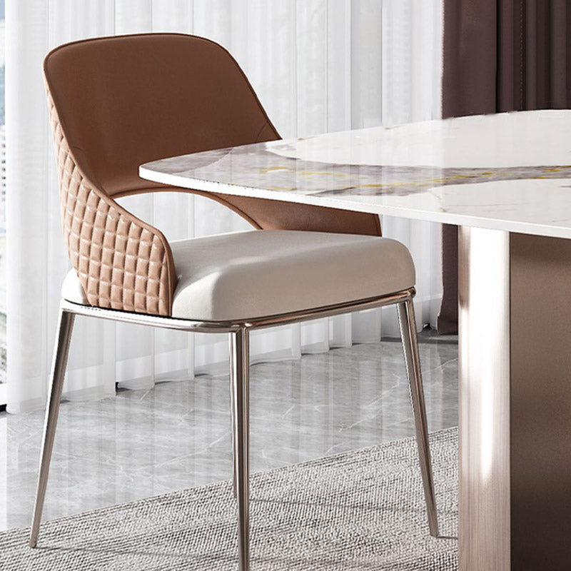 Silla de brazo contemporáneo metal silla de comedor abierta para el hogar para el hogar