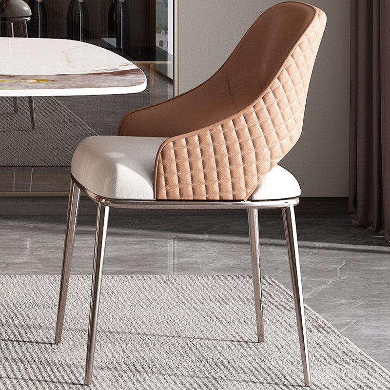 Silla de brazo contemporáneo metal silla de comedor abierta para el hogar para el hogar